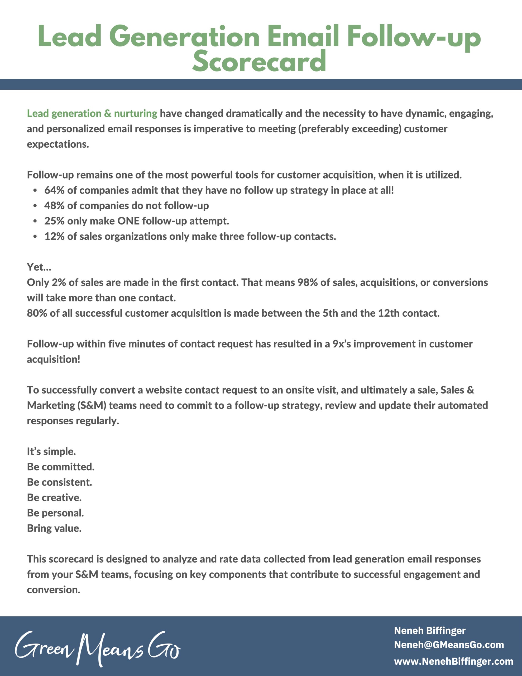 Email Follow-Up Scorecard